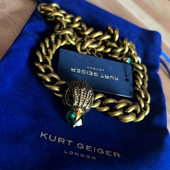 Kurt Geiger Eagle Stone Chain Necklace - Picture 2 of 5